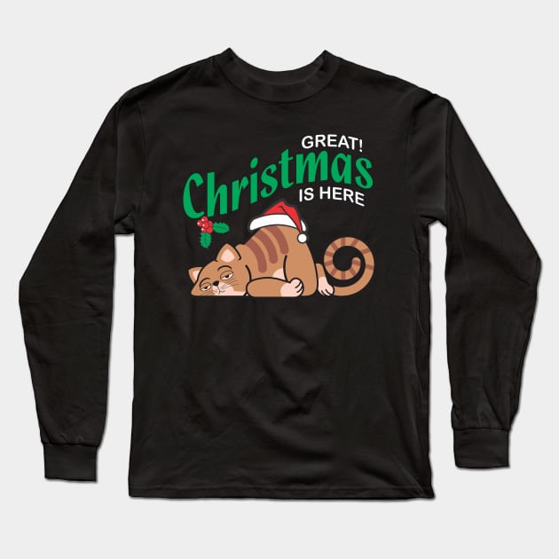 Christmas To Do List - Christmas Cat Long Sleeve T-Shirt by Vector-Artist
